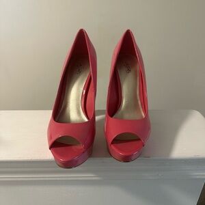 Elegant Pink Peep-Toe Heels